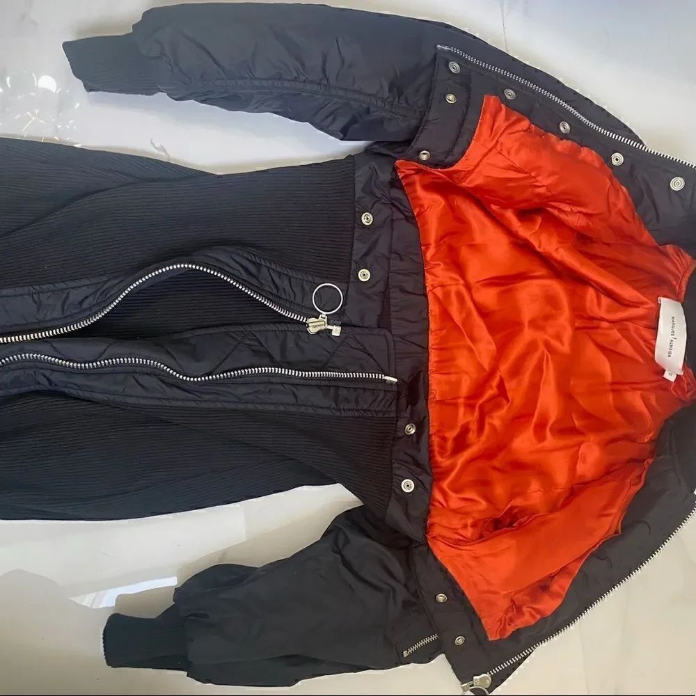 Marques Almeida Convertible Cropped Shell And Ribbed-knit Bomber Jacket #7 - Picture 12 of 15
